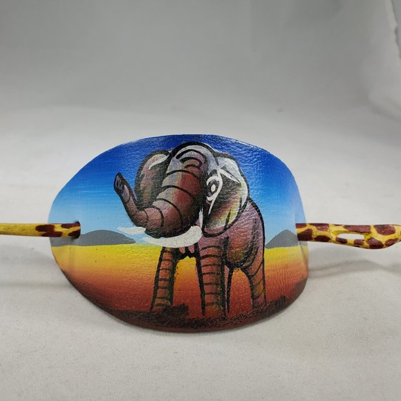 Hand Crafted Accessories - Kenyan Hand Painted Leather Hair Barrette Clip